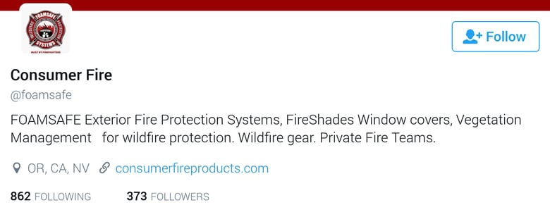 twitter bio for business-foamsafe.png