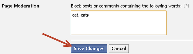 adding words to block on facebook