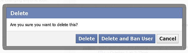 delete a ban a user on a facebook page