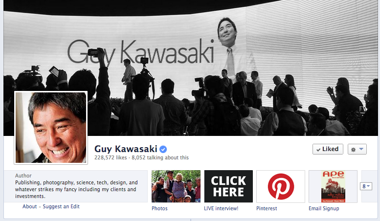 ảnh bìa facebook của Guy Kawasaki