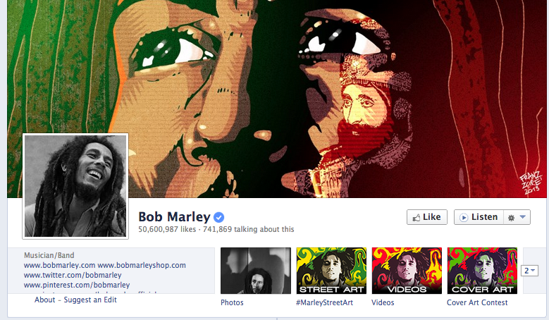 bob marley facebook cover photo