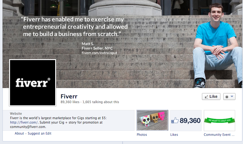 ảnh bìa facebook của  fiverr