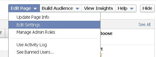 edit page settings