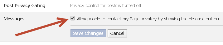 izinkan pesan di halaman facebook