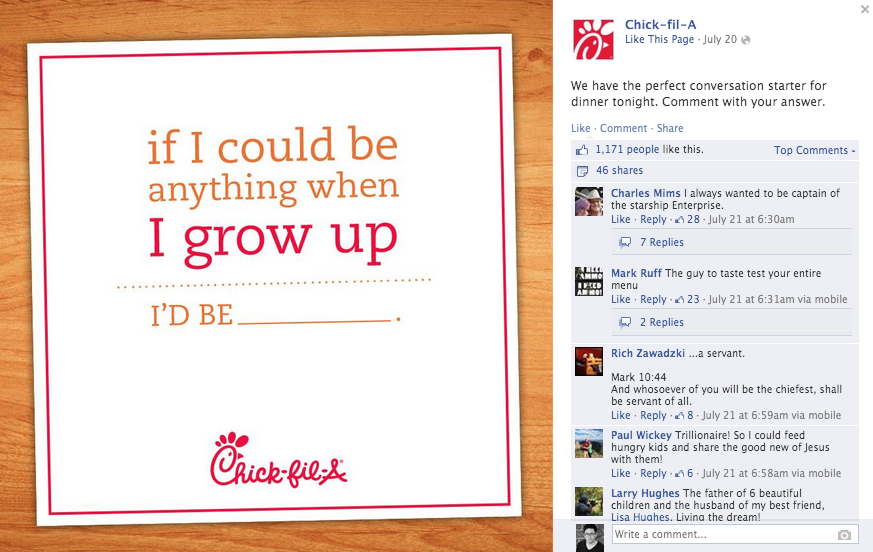 chick-a-fil facebook