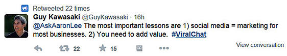 Guy Kawasaki advice #ViralChat