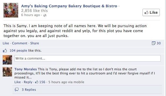 amys bakery postplanner tips how to deal with negative comments on Facebook