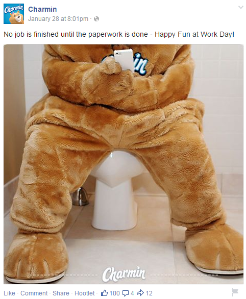 Funny Facebook posts -- Charmin bear