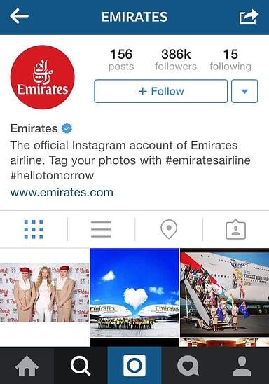 Emirates cool instagram bio ideas (graphic)