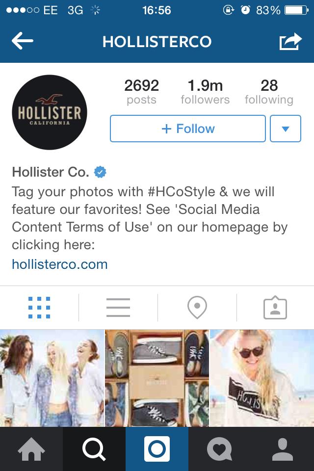 Hollister cool instagram bio ideas graphic