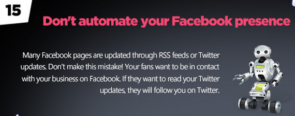 Facebook tips: Automate the right things