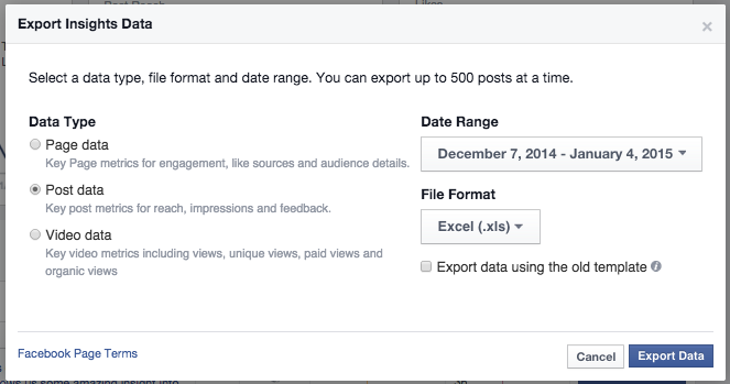 Export post data to see average video length - how to sell on Facebook