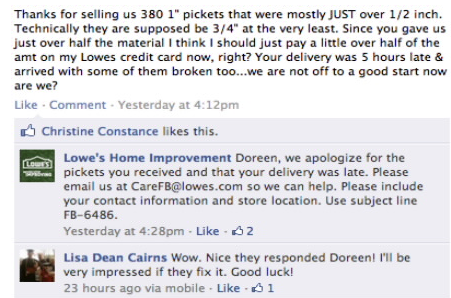 Lowes customer service social media apology