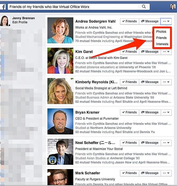 Using Facebook search for strategic research