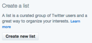 Create a new Twitter list