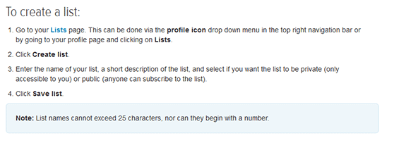 How to create a Twitter List
