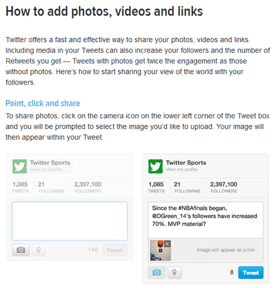 How to add photos to tweets