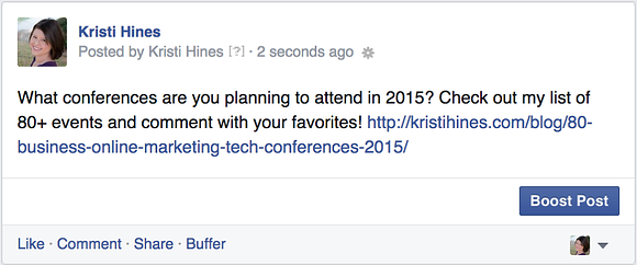 Simple Facebook promotions with text.