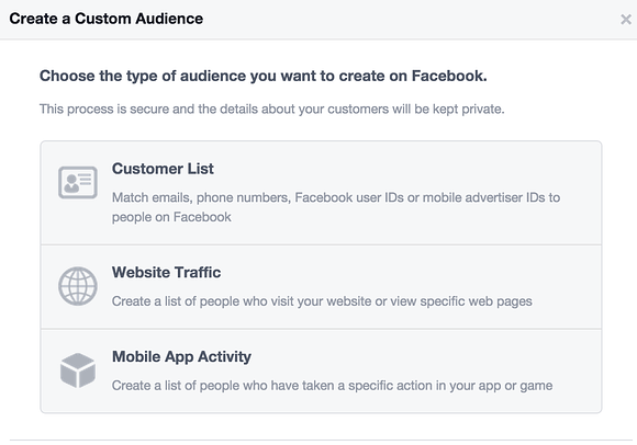 promote posts with facebook custom audience