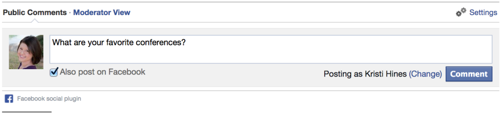 using Facebook comments to promote your work