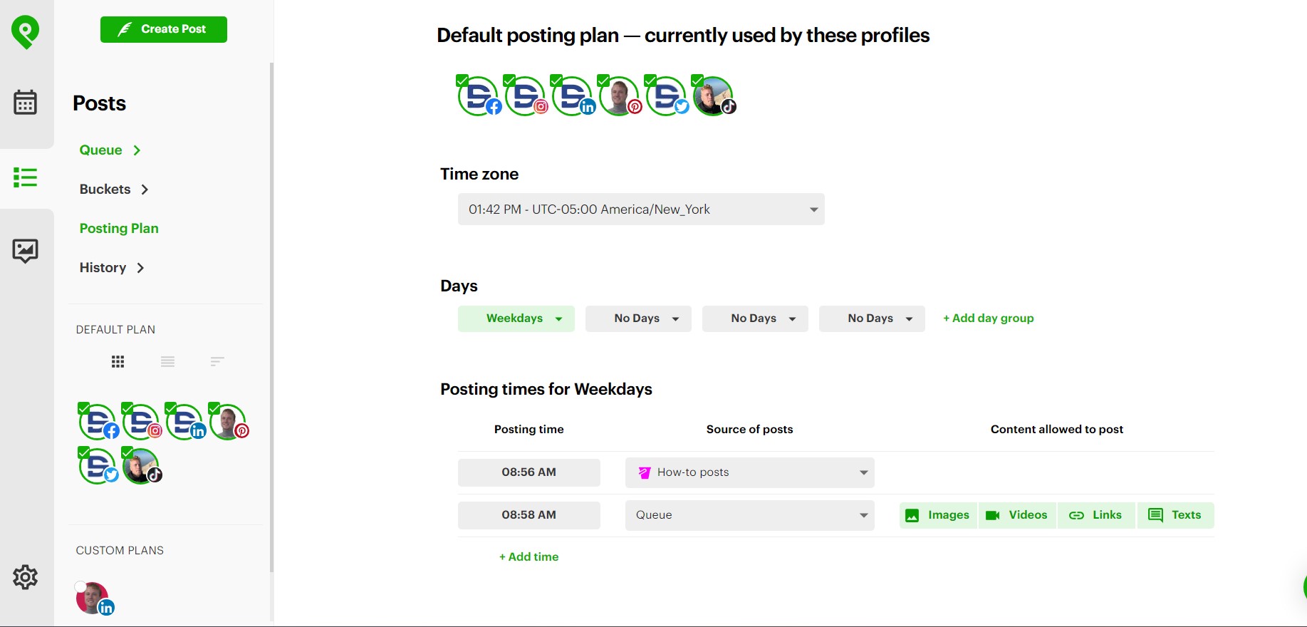 Create a posting plan