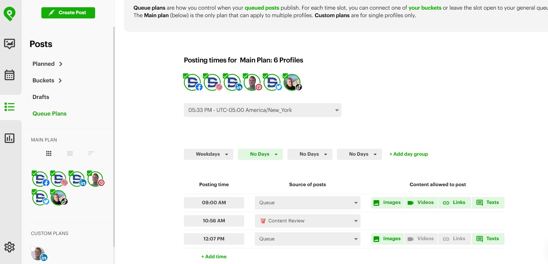 Building a queue plan