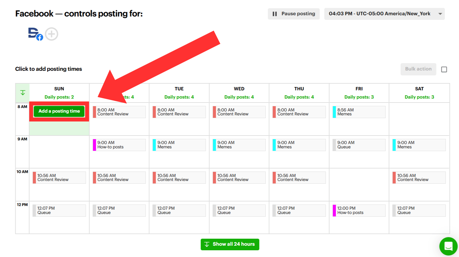 Add a posting time to plan