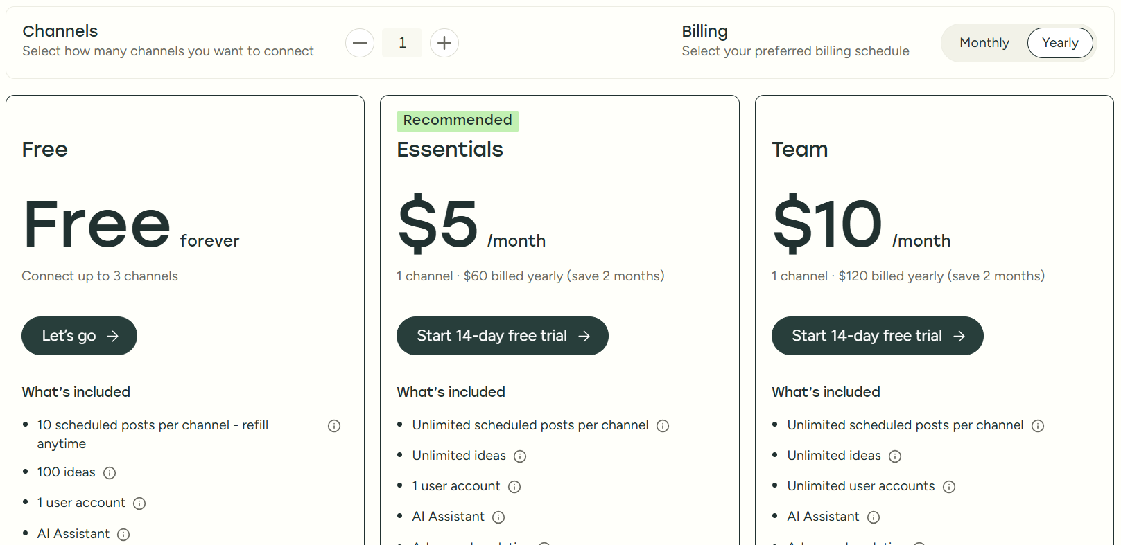 Buffer pricing