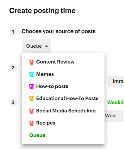 Choose source when creating a post