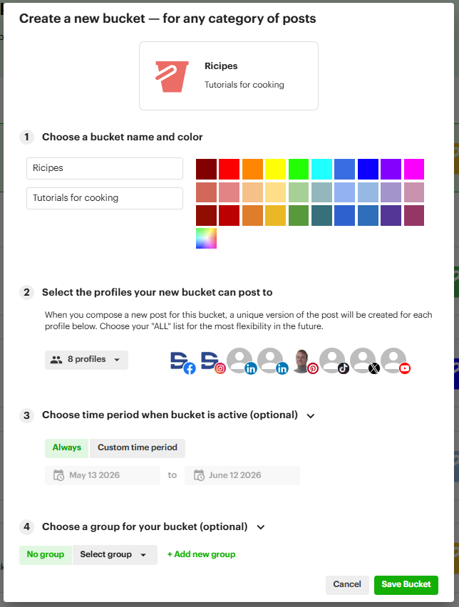 Create new buckets