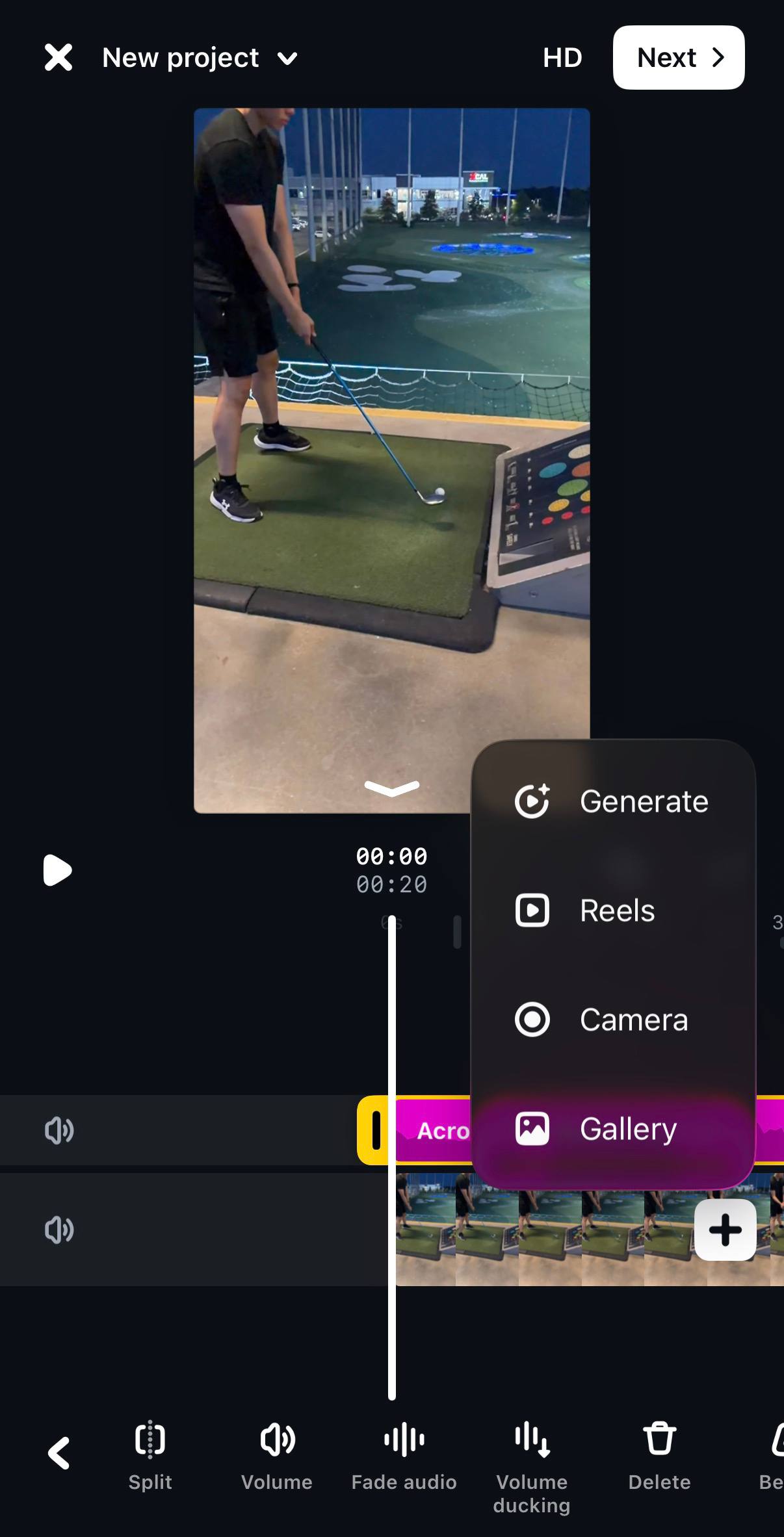 Edits by Instagram: a Reel open on the timeline with auto captions