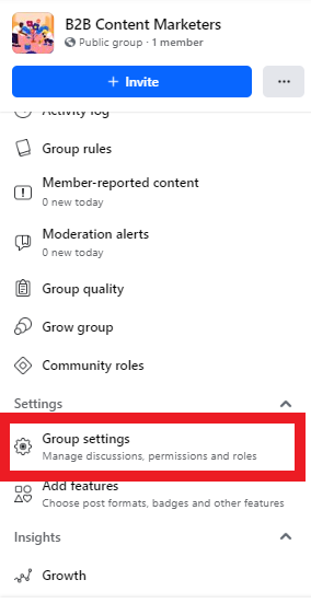 Go to Group Settings