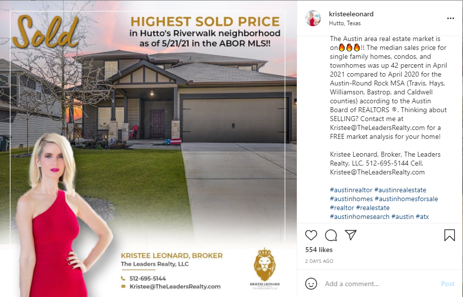 Real Estate Sold Template Realtor Social Media Realtor Marketing Real Estate Instagram Post Just Sold Template