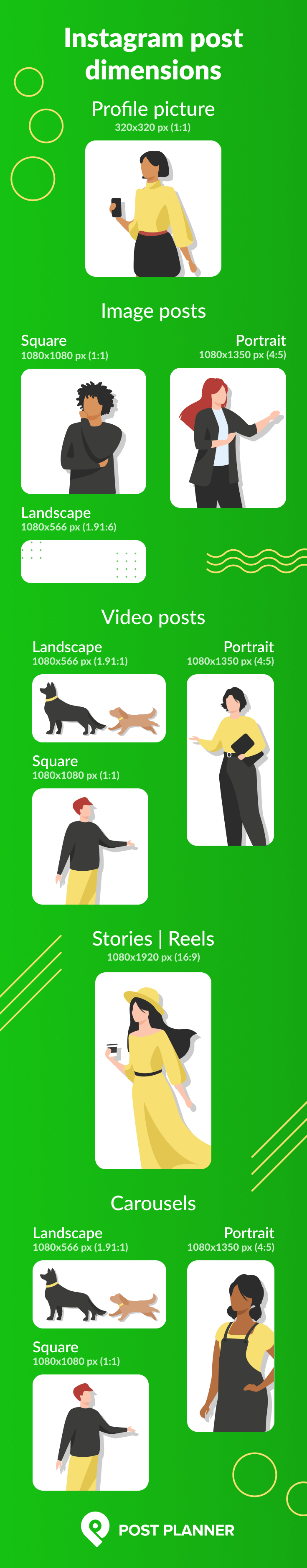 Common Instagram image sizes