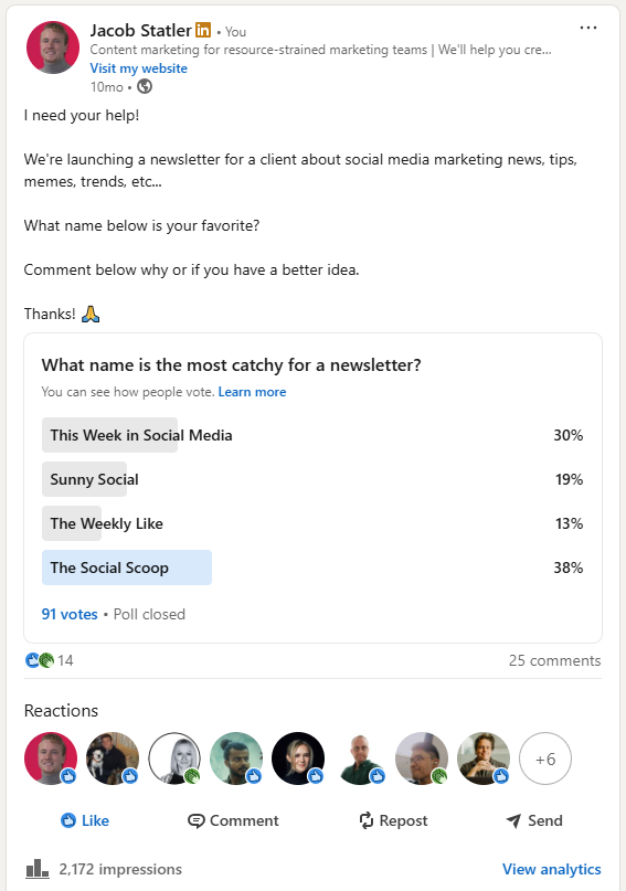 LinkedIn Poll