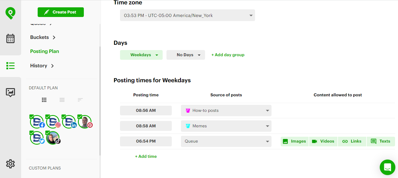 Post Planner Schedule Plan