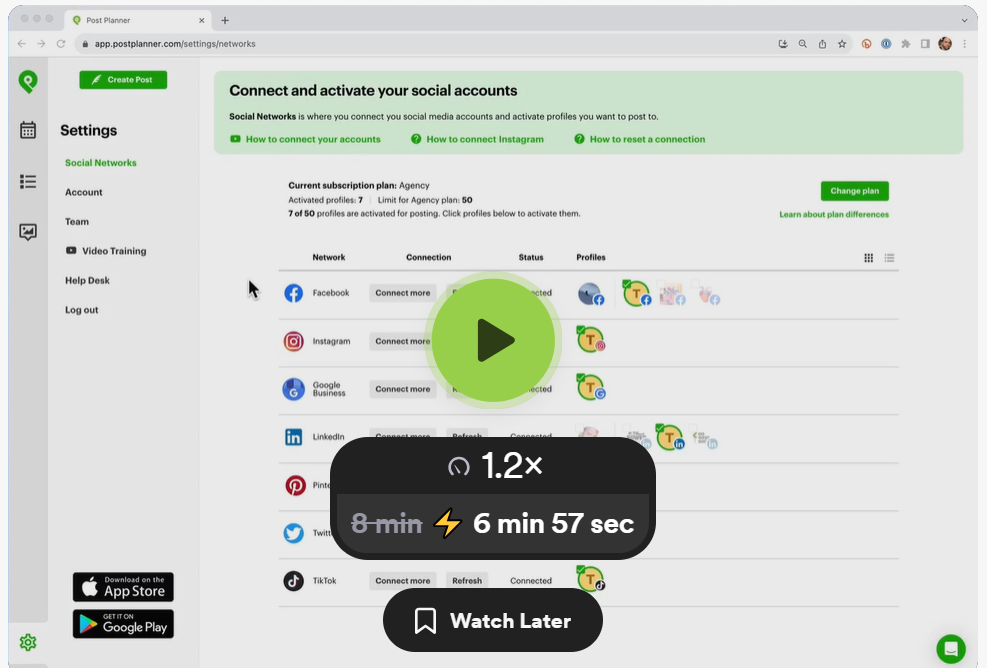 Post Planner demo video