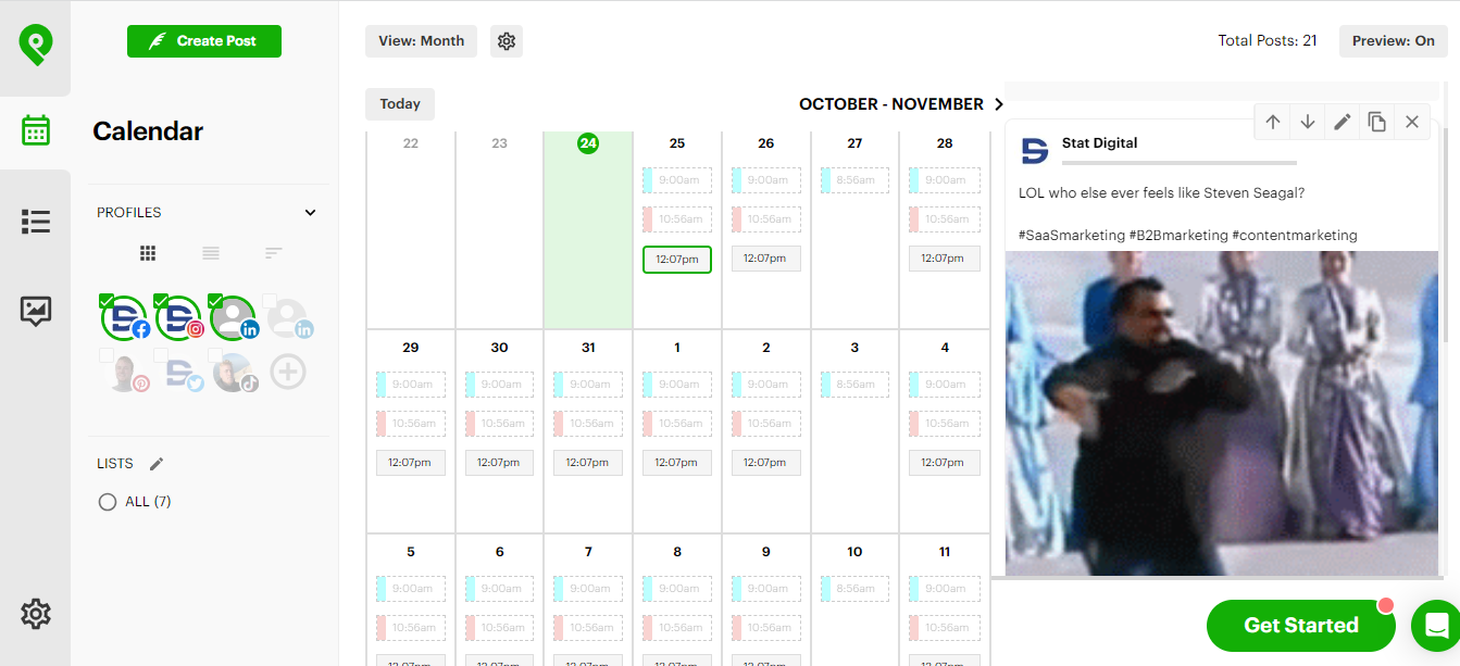 PostPlanner Content Calendar at a glance fr