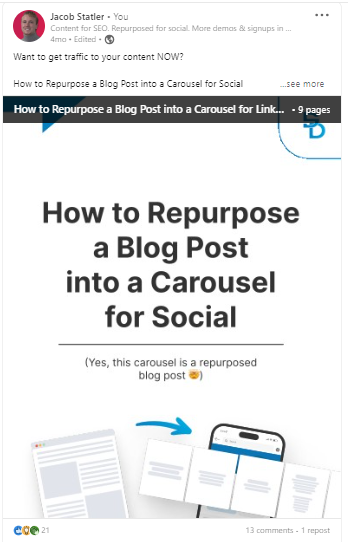 Repurpose blog example