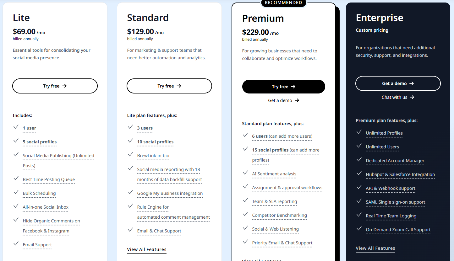 Statusbrew pricing
