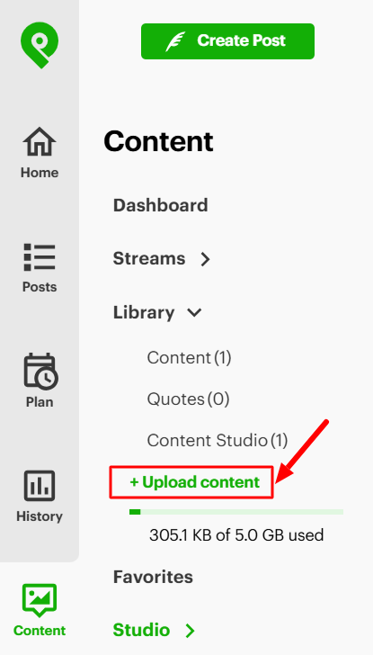 Upload content