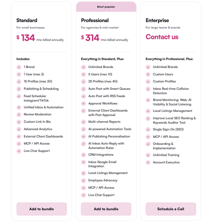 eClincher pricing: Standard $134 and Professional $314 per month billed annually, plus Enterprise