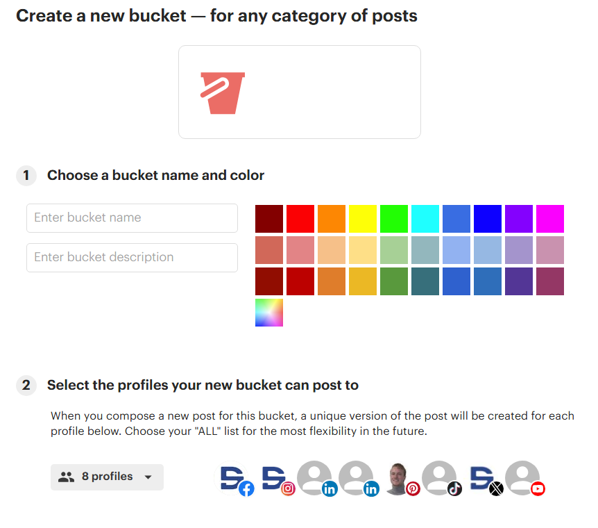 choose profiles for buckets post planner