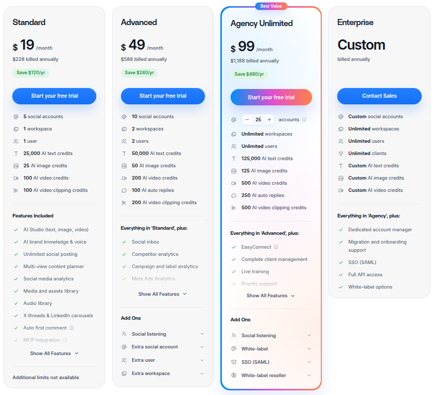 ContentStudio pricing