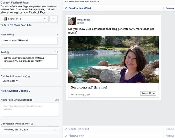 Facebook Ads: Previewing Your Live Ad, Help Center