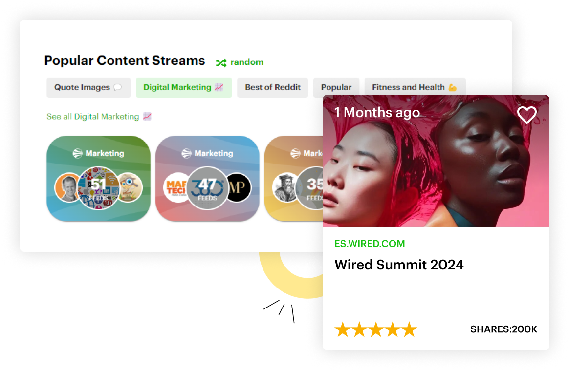 Discover: Find high-quality content and viral post ideas.