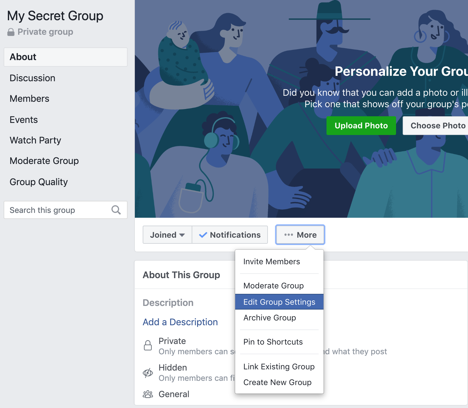 How to create a facebook group