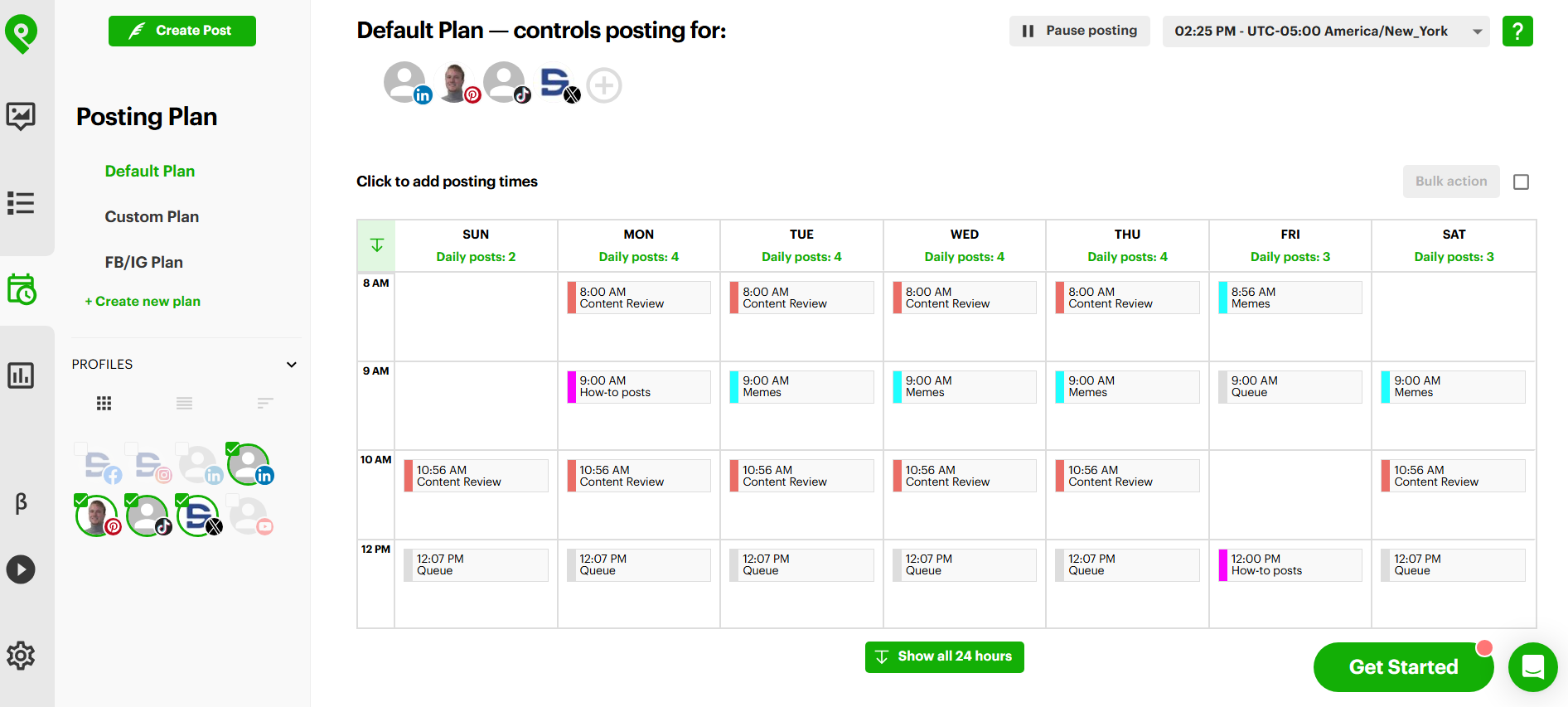 Create an Instagram posting schedule
