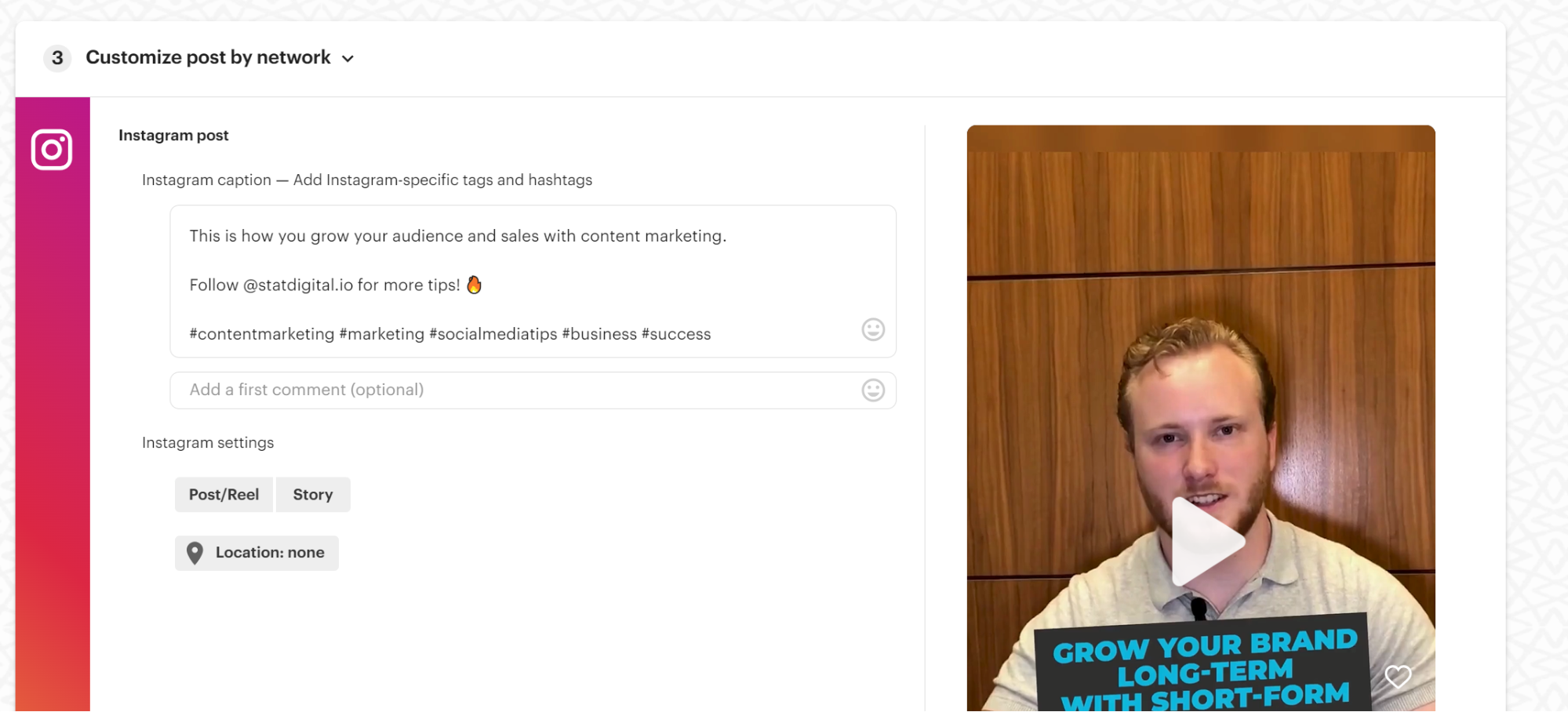 Schedule Instagram Reels