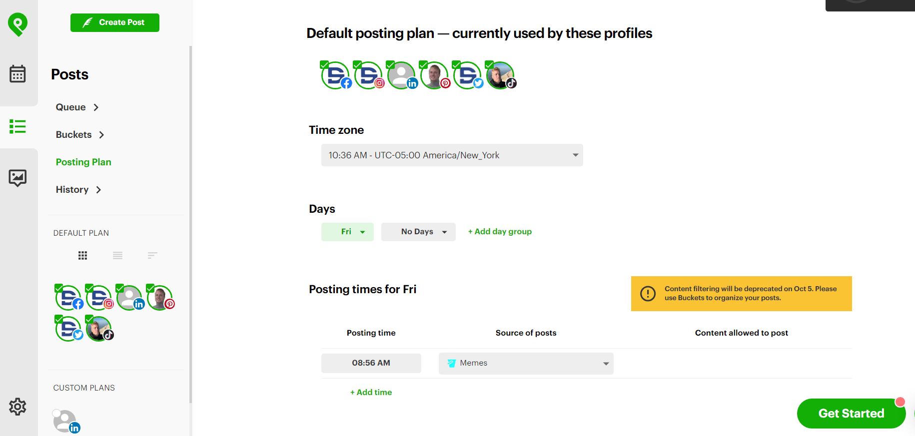 Create an automated posting schedule